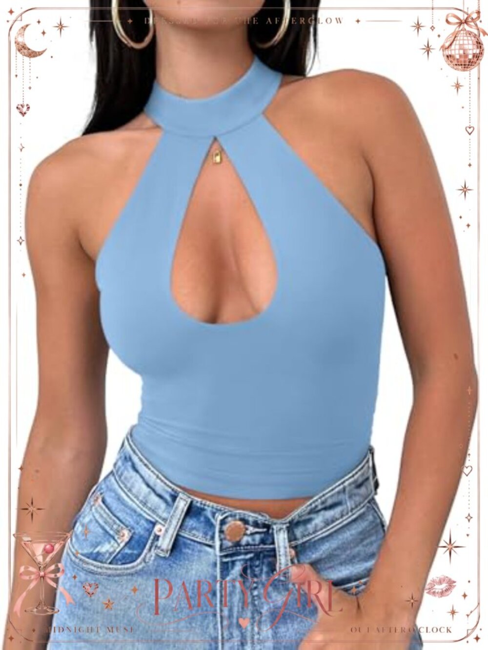 Sexy Criss Cross Halter Neck Crop Top Sleeveless Y2K Clubwear Tank